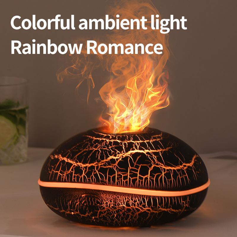 New crack simulation flame aromatherapy machine household desktop automatic fragrance diffuser colorful spray humidifier private model