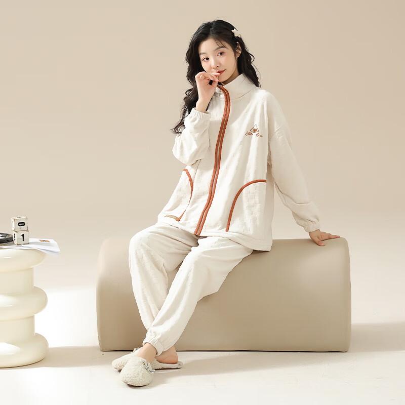 

Qiaomeiren Женский зимний теплый кардиган, домашний комплект