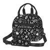 Bolsa Térmica para Almoço com Caveira de Bruxa e Lua para Adivinhação Portátil Cooler Térmico Bolsa Bento para Adultos Crianças Escola Trabalho Piquenique