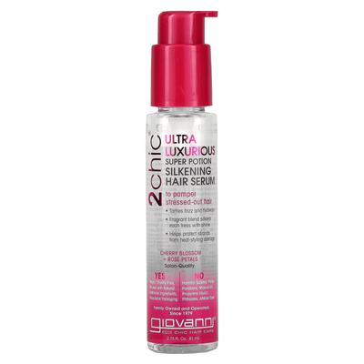 2chic, ultra-luxos Super Potion Silking Hair Ser pentru păr excesiv de stresat, floare de cireș + petale de trandafir, 2,75 fl oz (81 ml)