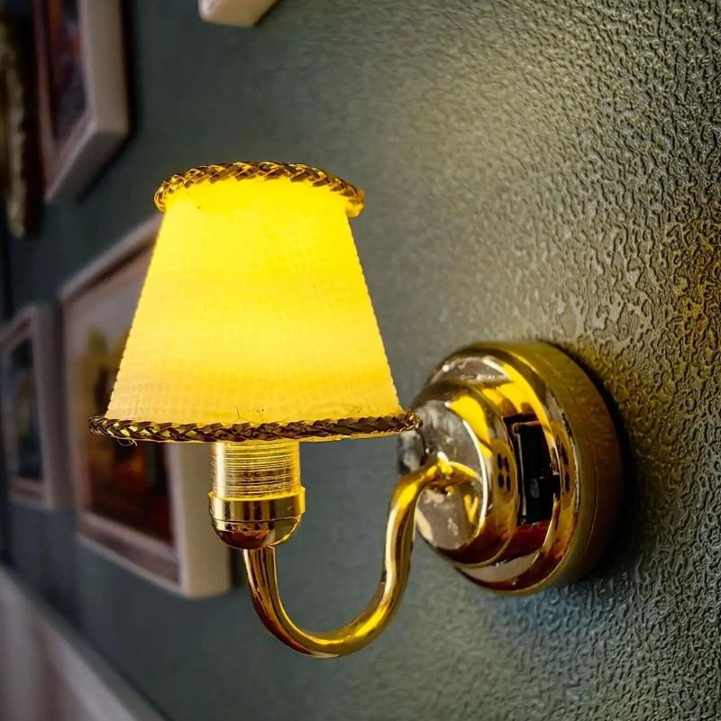 Sconce Model Bedroom Wall Light Miniature Furniture Model Accessories Role Play Furnishings Lighting Toy Doll House