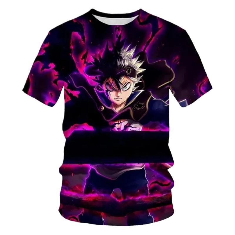 Man's Casual Short Sleeve T-Shirt Anime Black Clover 3D Print Tops Streetwear Cool Tees Parent Adult Clothing Short Sleeve