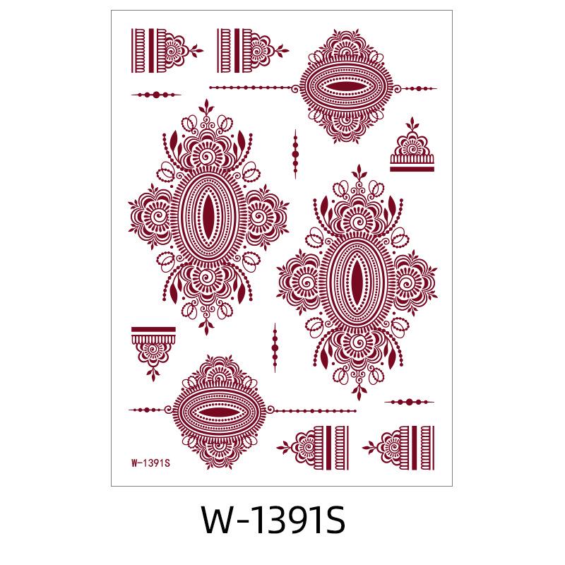 Zhengxiang 2025 Waterproof Brown Floral Lace Henna Tattoo Sticker