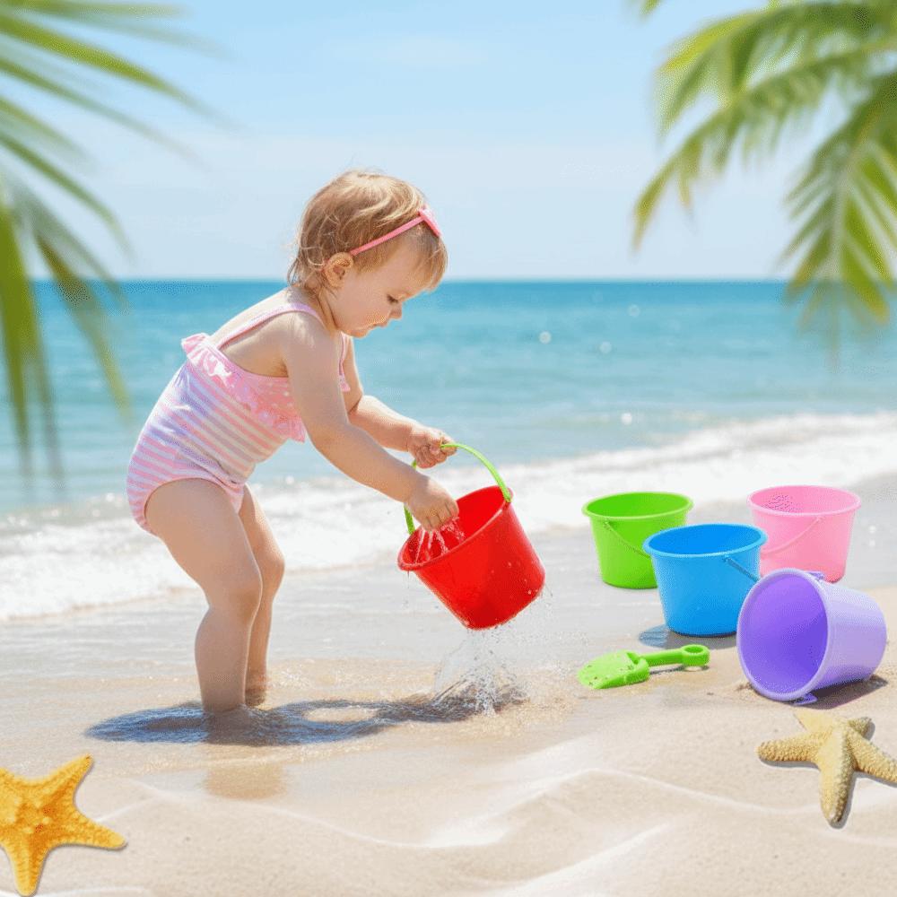 6 Pcs Water-Splashing Festival Toy Water-Splashing Festival Buckets Sand Pails  Outdoor Summer