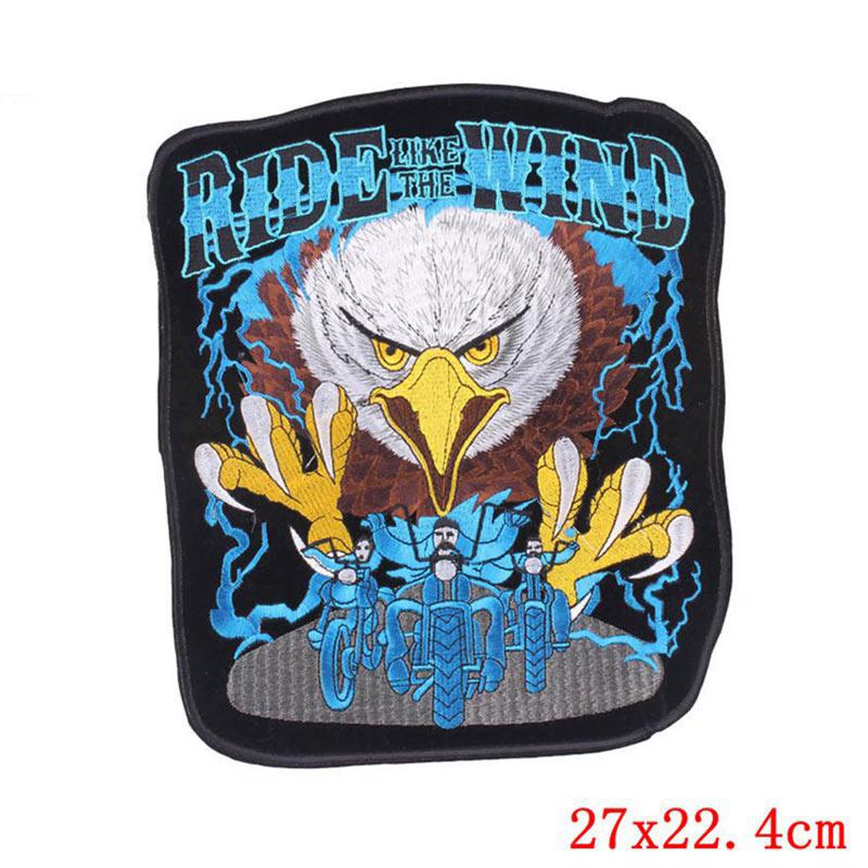 Punk Animal Large Embroidery Patch Iron On Patches For Clothing Thermoadhesive Patches On Clothes Sewing Patch For Jacket Back