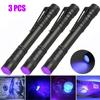 1-5PCS Mini LED Light Penlight Flashlight White/Purple Torch Pen Light with Clip Torch Lamp Batteries Not Included