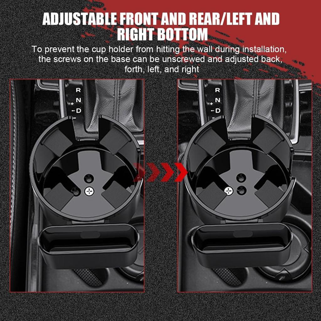 2 In 1 Car Cup Holder Expander With Phone Holder, 2.6"-3.93" Vehicle Cupholder Extender Adapter With Expandable Base, Auto Interior Water Bottle