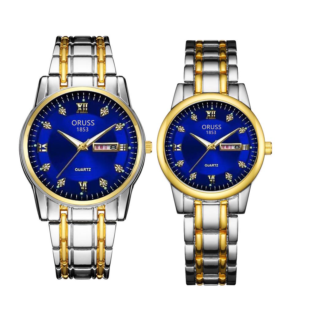 Gold Watch Simulation Watch Atmospheric Business Waterproof Luminous Calendar Watch Men'S Couple Watch Quartz Watch