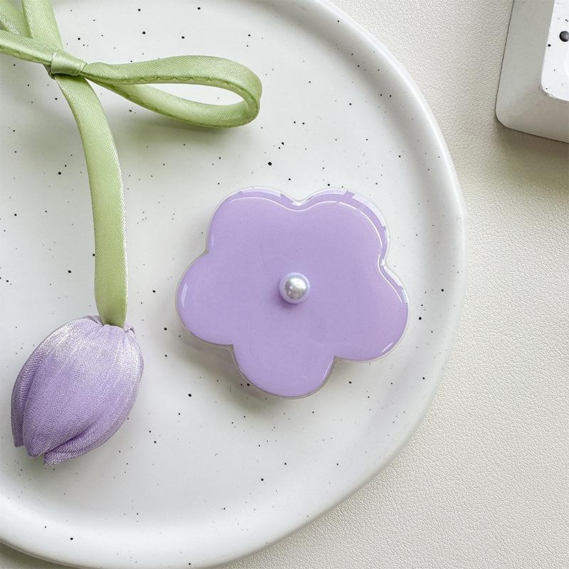 Pearl Flower Magnetic Mobile Phone Airbag Bracket Paste Creative Ring Simple Desktop Telescopic Support Frame Folding