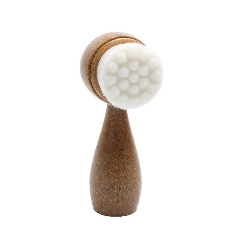 Manico in Fibra di Cocco Pennello Viso a Doppia Faccia Detergente Viso Pulitore Pori Rimuovi Punti Neri Pennello Esfoliante Viso
