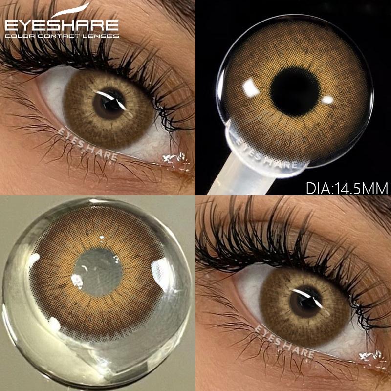 Natural Color Contacts Lenses for Eyes 1 Pair Colorful Beautiful Pupil Blue Colored Lenses Brown Eyes Contact