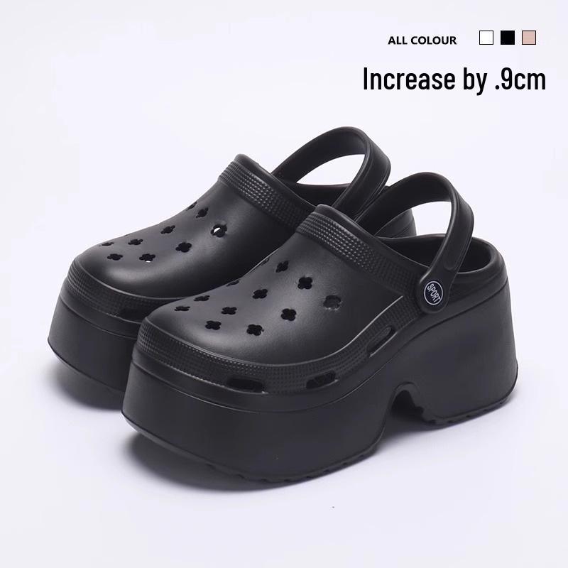 

Женские сандалии-клоги с толстой подошвой и увеличивающие рост, с закрытым носком, летние 39-40