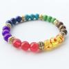 Stunning 7 Chakras Handmade Rainbow Bead Bracelet With Round Charms For Wellness