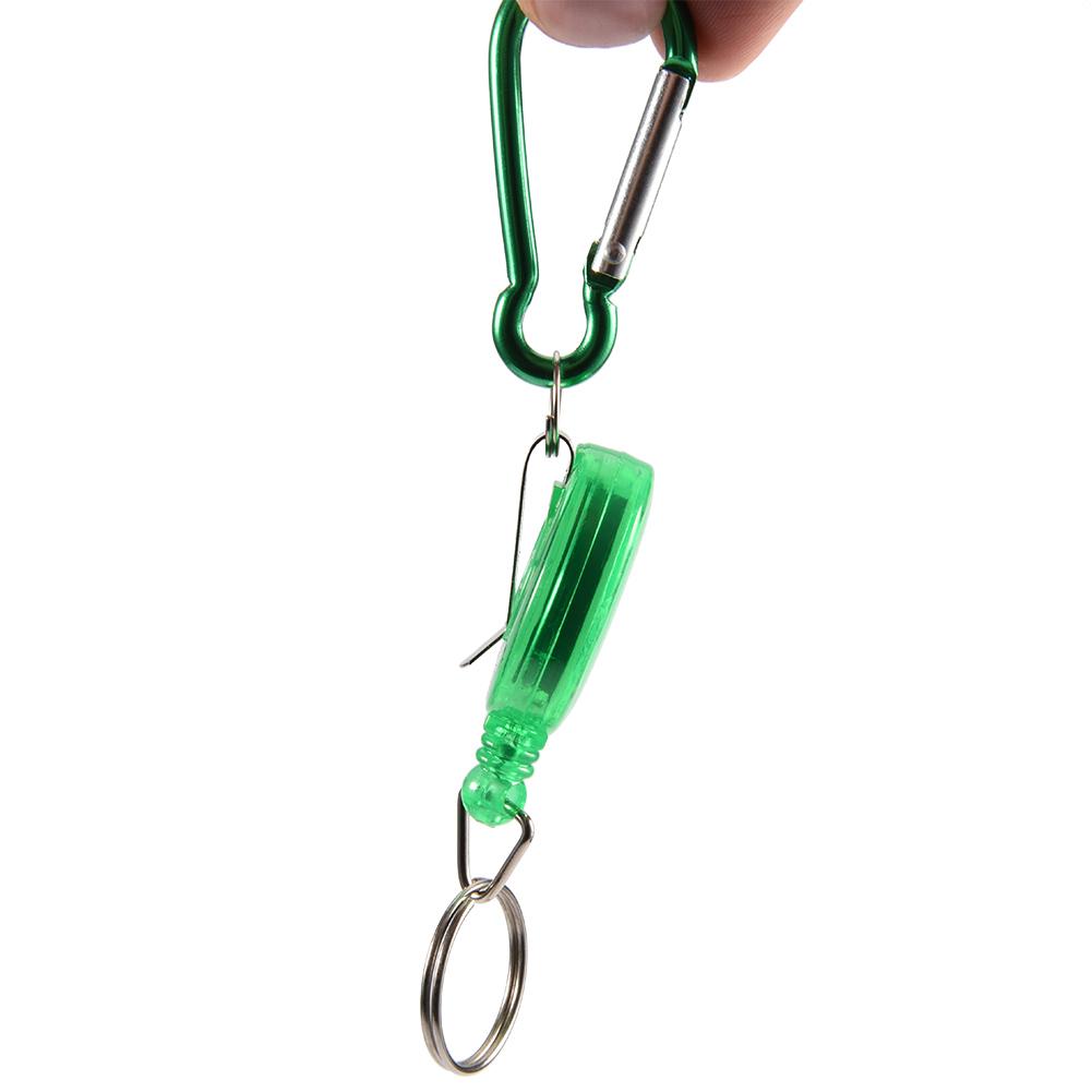 3 Stück Angelwerkzeug Nylonkordel Stopper Einziehbarer Ring Rollenhalter Schlüsselanhänger (Grün)
