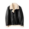 Mens Winter Short PU Leather Jacket With Fleece Lining Oversized Fit Black Casual Outerwear