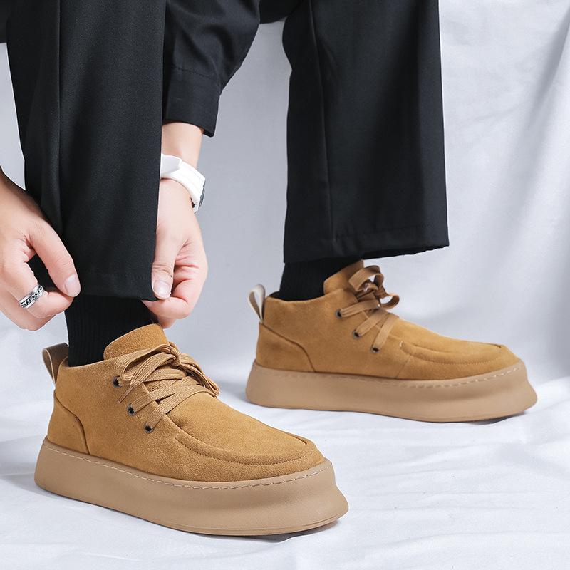 

Autumn and winter new men s fur casual shoes simple suede tooling boots retro trend Martin boots 1207-R 44