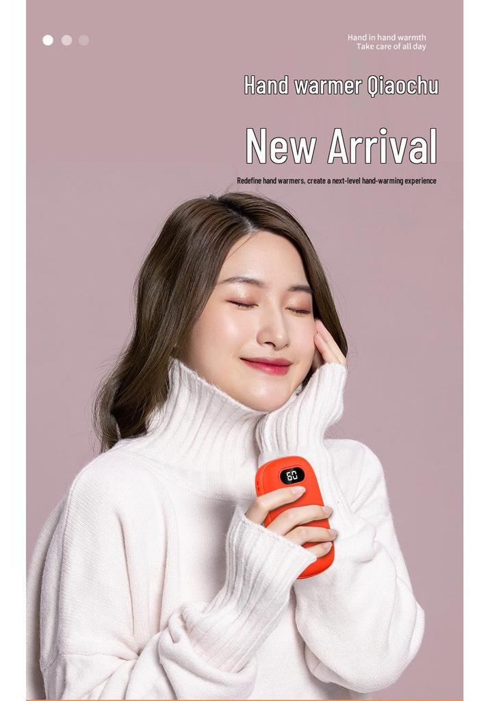 2-in-1 USB Rechargeable Hand Warmer & Charger with Digital Display