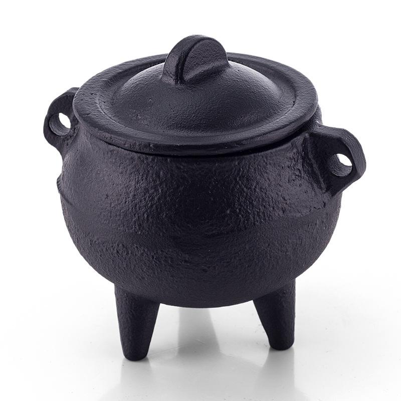 Sage Cast Iron Incense Burner for Meditation & Halloween Decor
