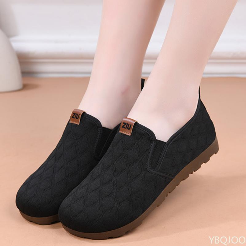 Spring New Solid Color Women's Shoes with Breathable Soft Sole Anti Slip Suitable for Middle-aged Elderly People To Walk Relax