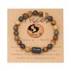 Luminous 12 Zodiac Constellation Sign Braided Couples Leather Bracelet For Men Black Rope Charm Party Grow In the Dark Jewelry