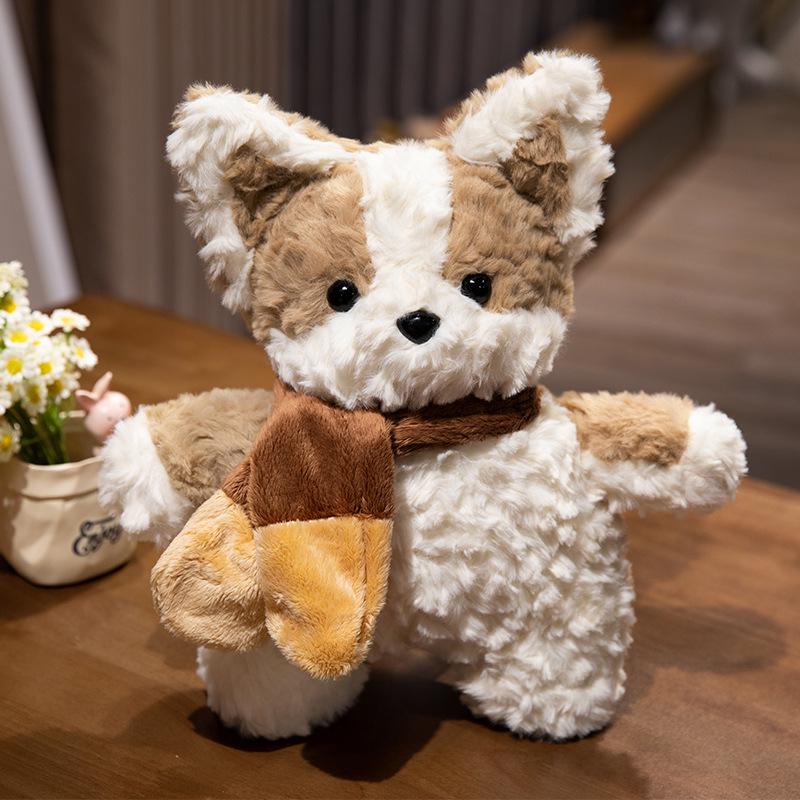 Adorable Corgi Puppy Plush Scarf Doll - Perfect Birthday Gift for Girls