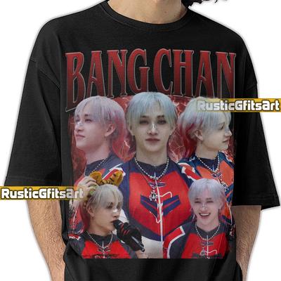 BANG CHAN STRAY Kids Shirt, Bang Chan Concert T-Shirt, Christopher Bang Vintage Tee, Stray Kids Kpop Boyband Custom 90s Merch