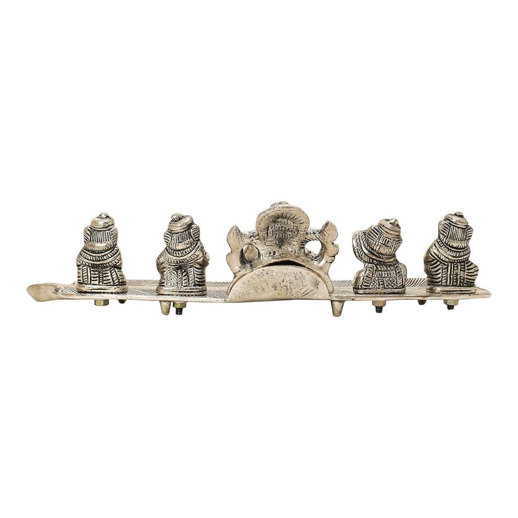 Silver Musical Ganesh Idol | 'Congratulations' Tag with Velvet Box & Carry Bag | Perfect for Wedding Gifts, Housewarmings, and Festive Celebrations
