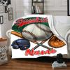 Custom Name Baseball Theme Printed Blanket - Perfect for Couch, Bed, Travel & Outdoor Use | Machine Washable, Cozy & Durable.