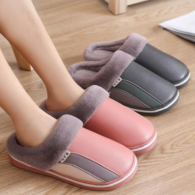 Winter Warm Furry Couple Shoes Anti-skid Platform Slippers Soft Plush Slides Indoor Home Waterproof Footwear Women Men Slippers