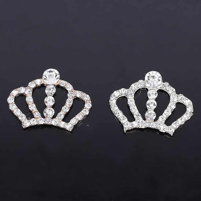 Engood 100Pcs Rhinestone Crown Button DIY Handmade Clothing Decorative Sewing Trim Embellishments Craft Jewelry Accessories
