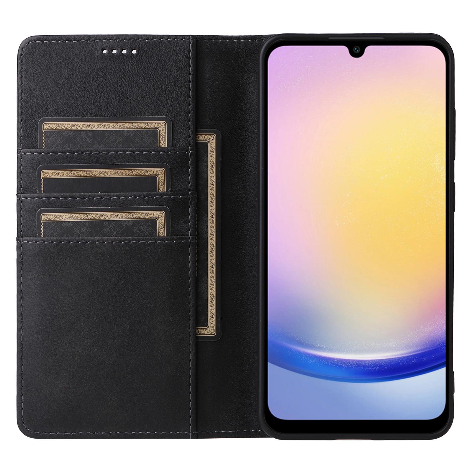 

For Samsung Galaxy A25 5G (Global) (161.0 X 76.5 X 8.3mm) Case Leather Phone Cover Black