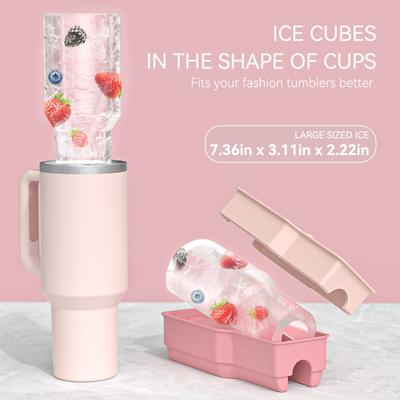 Eiswürfelform aus Silikon mit Deckel für 20–40 oz-Gläser, Hohlzylinder-Design, abnehmbarer Deckel