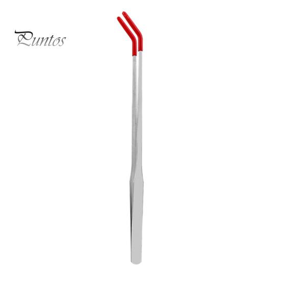 Fütterungszange für Reptilien aus Edelstahl mit Gummispitze, gerade/gebogene lange Pinzette für Aquarien, Bartagamen, Tankschlangen, Gehege, Terrarien