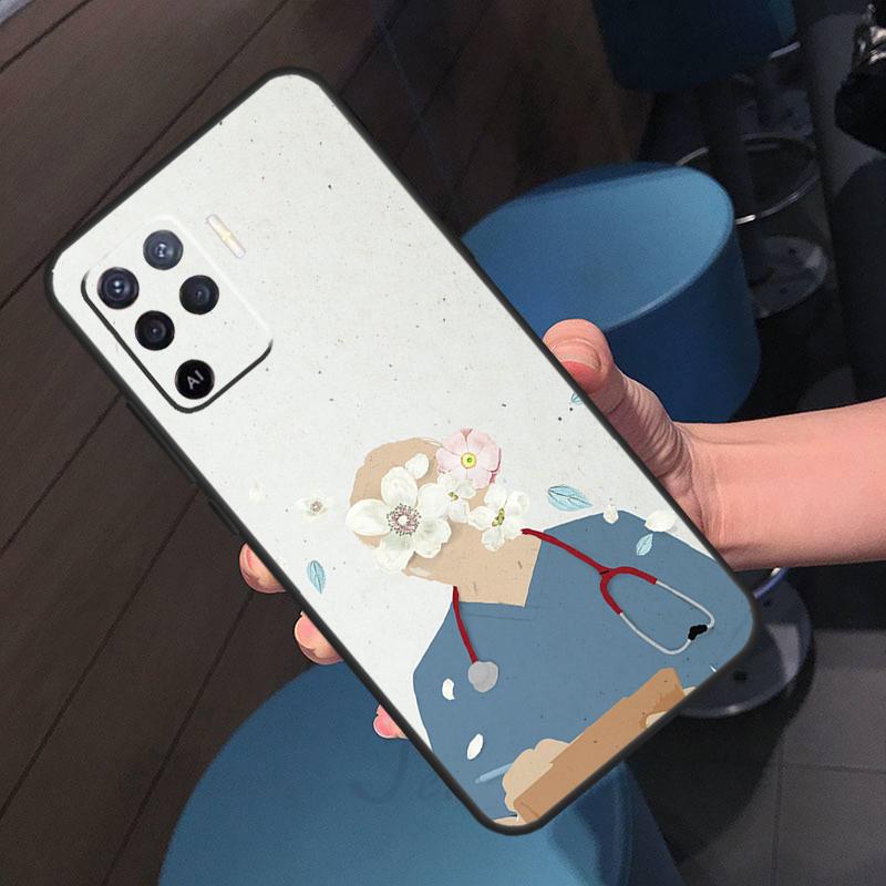 Nurse Medical Medicine Health Case For Oppo A18 A38 A58 A78 A98 A60 A80 A40 A96 A76 A16 A94 A74 A54 A15 A17 A57 A77 A5 Pro