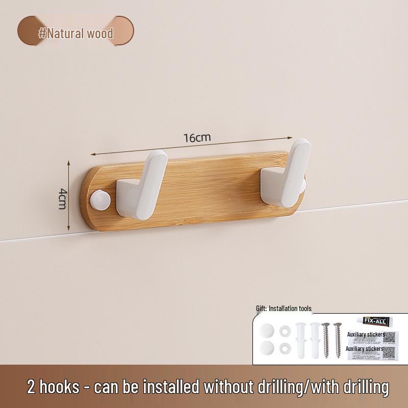 

Walnut No-Drill Wall-Mounted Hook – Solid Wood Multi-Purpose Hook for Bedroom, Kitchen, Bathroom, and More.