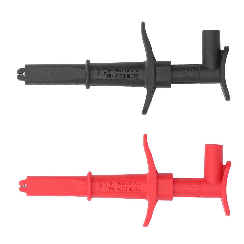 1 Paar Prüfhakenklemmen Krokodilklemmen Rot Schwarz Zubehörset Kit für Elektronische Tests