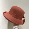Designer Linen Breathable Fisherman Hat Women's Fashion Bow Basin Hat Holiday Sun Protection Small Rim Fisherman Hat