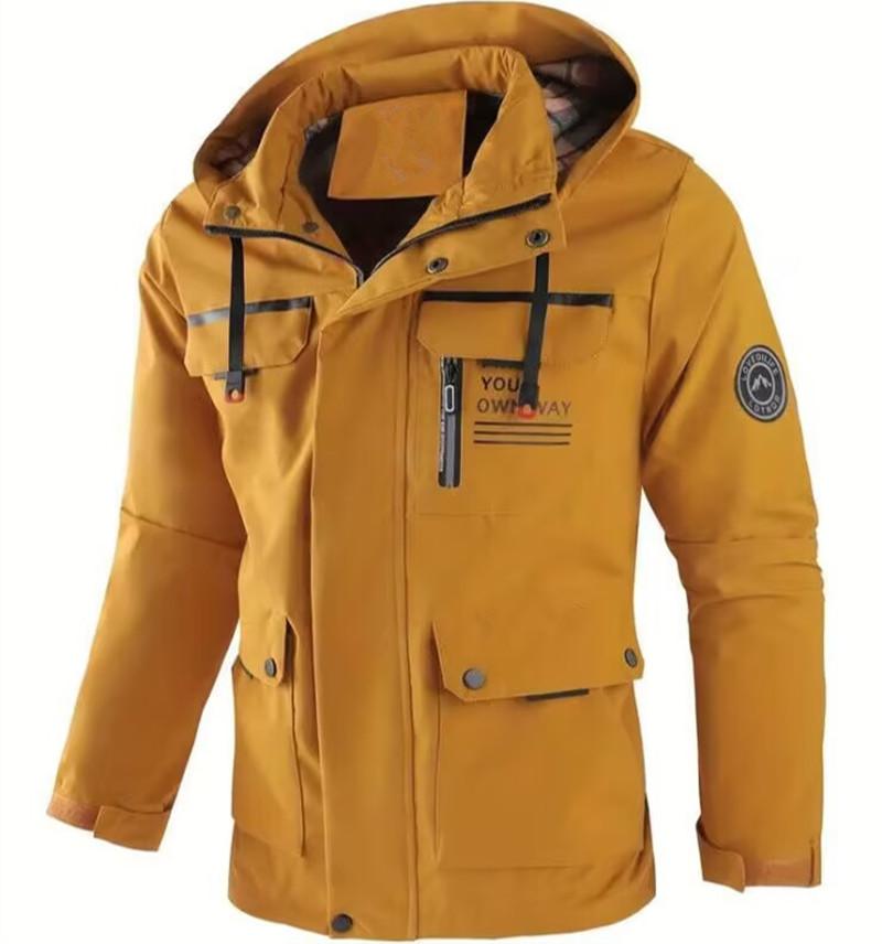 Male Spring/Fall Single-Layer Lightweight Hooded Trench Coat Youth Windproof Waterproof Outdoor Hiking Jacket