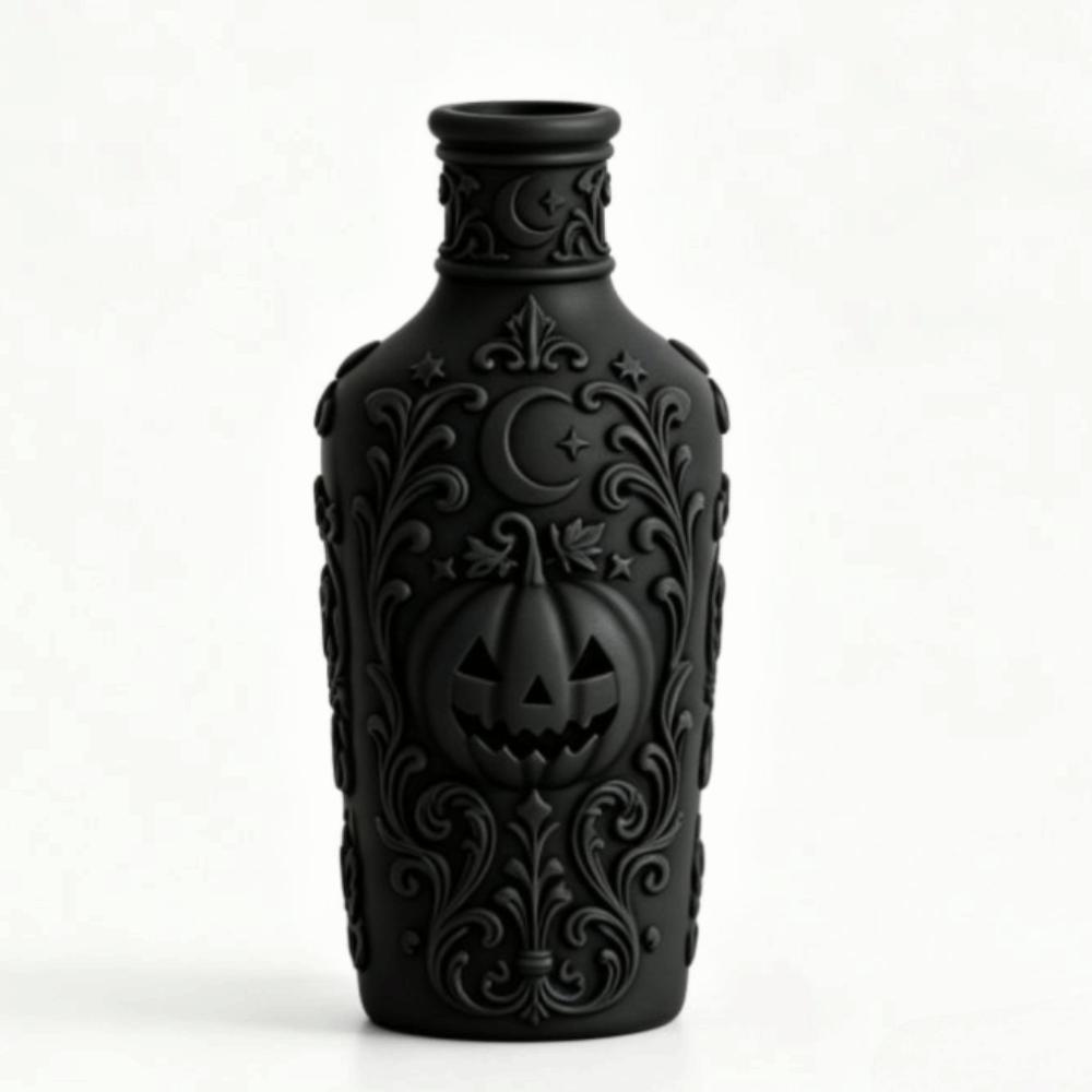 Dark-Themed Pumpkin Bottle Vintage Dark Gothic Bottle Dark Romantic Style Gothic Bottle Tabletop