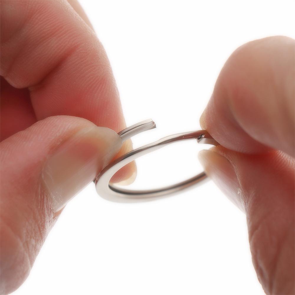 10Pcs/Pack 25/28/30/32mm Clasps Connectors Split Key Ring Chain Loop Keychain Stainless Steel
