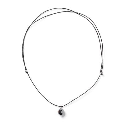 Jbans Classic Micro-Cut Seahorse Ball Pendant 3-Ply String Necklace (C2503-An958_Bk)