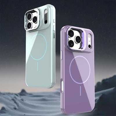 Minimalist Camera Lens Bracket Magnetic Protective Cases For IPhone 17Air 16 15 14 13 Pro Max Anti-Scratch Wireless Charge Cover