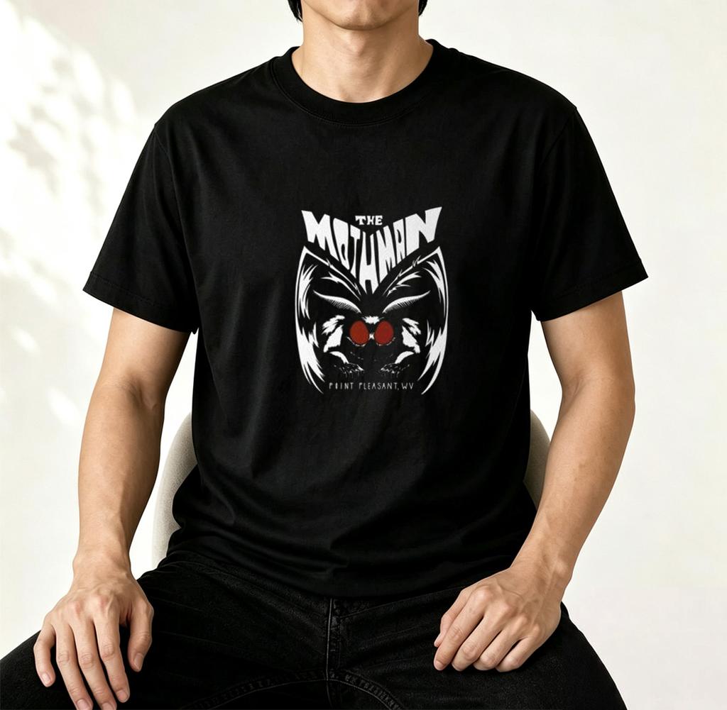 MothUnisex Cryptid Fan Gift T Shirt Weird Cryptozoology Vintage Graphic Unisex Soft Cotton Crew Neck Casual Daily Tops