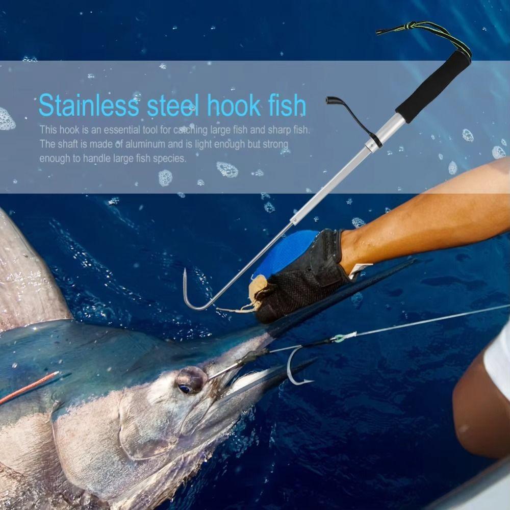 Stainless Steel Hook Fish Grippers Aluminum Zinc Zinc Alloy Pole Fishing Hook Pole  Sea Fishing