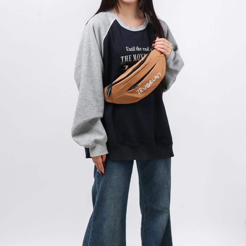 Инструментальный локомотив алфавит нейтральный модный крутой нагрудная сумка японский и корейский ins стиль досуг спортивный стиль поясная сумка коричневый