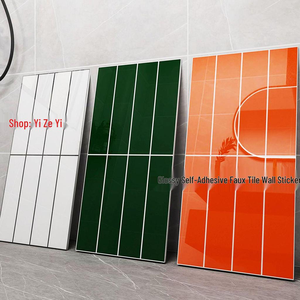 Imitation Tile Aluminum Composite PVC Self-Adhesive Kitchen Oil-Proof Wall Sticker and Wainscoting Panel.