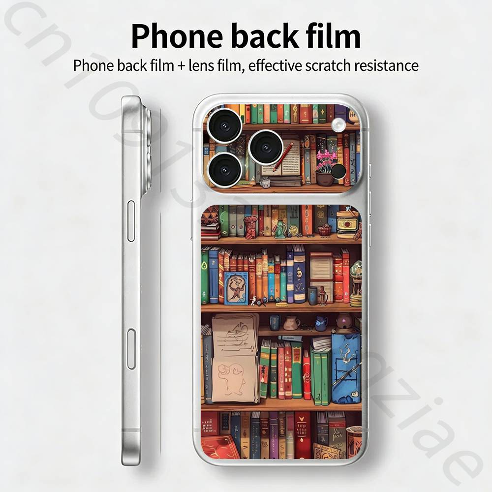 Creative Bookshelf TICKET Decal Skin Wrap for iPhone 17 Pro/Pro max Protective Film for Back, Frame, Camera