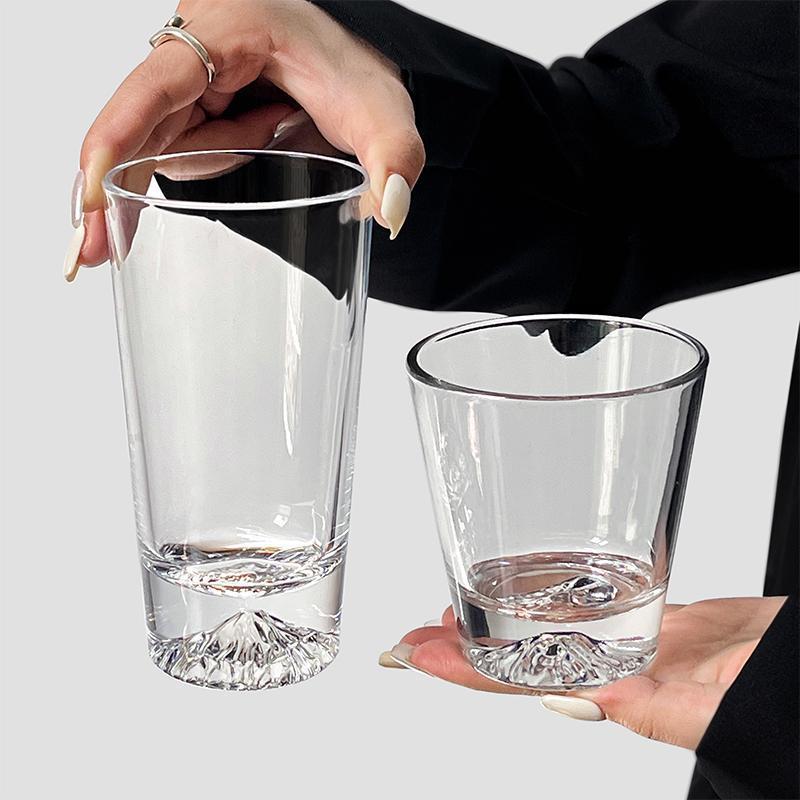 Christmas Gift High-end Milk Bubble Water Cups Japanese Style Fuji Mountain Glass Cup Heat-Resistant Tea Mug Bar Beverage Cup