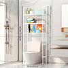 Scaffale portaoggetti sopra il WC, Scaffale portaoggetti indipendente a 3 ripiani per WC, Scaffale portaoggetti da bagno in metallo smontabile