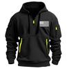 Men's Printed Sweatshirt Hoodie Zipper Arm Pocket Cardigan Men's Sports Large Size Casual Hoodie